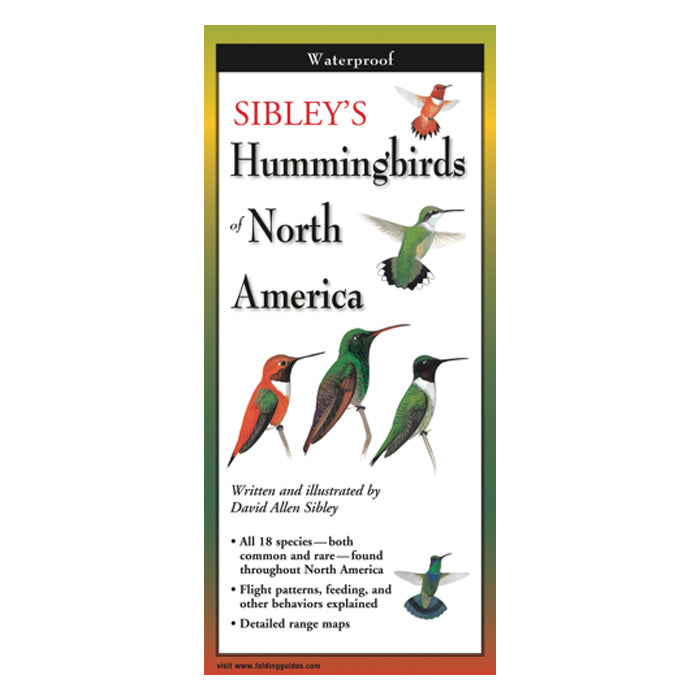 Sibley's Hummingbirds of North America Field Guide - Compact Folding Bird Identification Chart for Birdwatching, Hiking & Nature Exploration