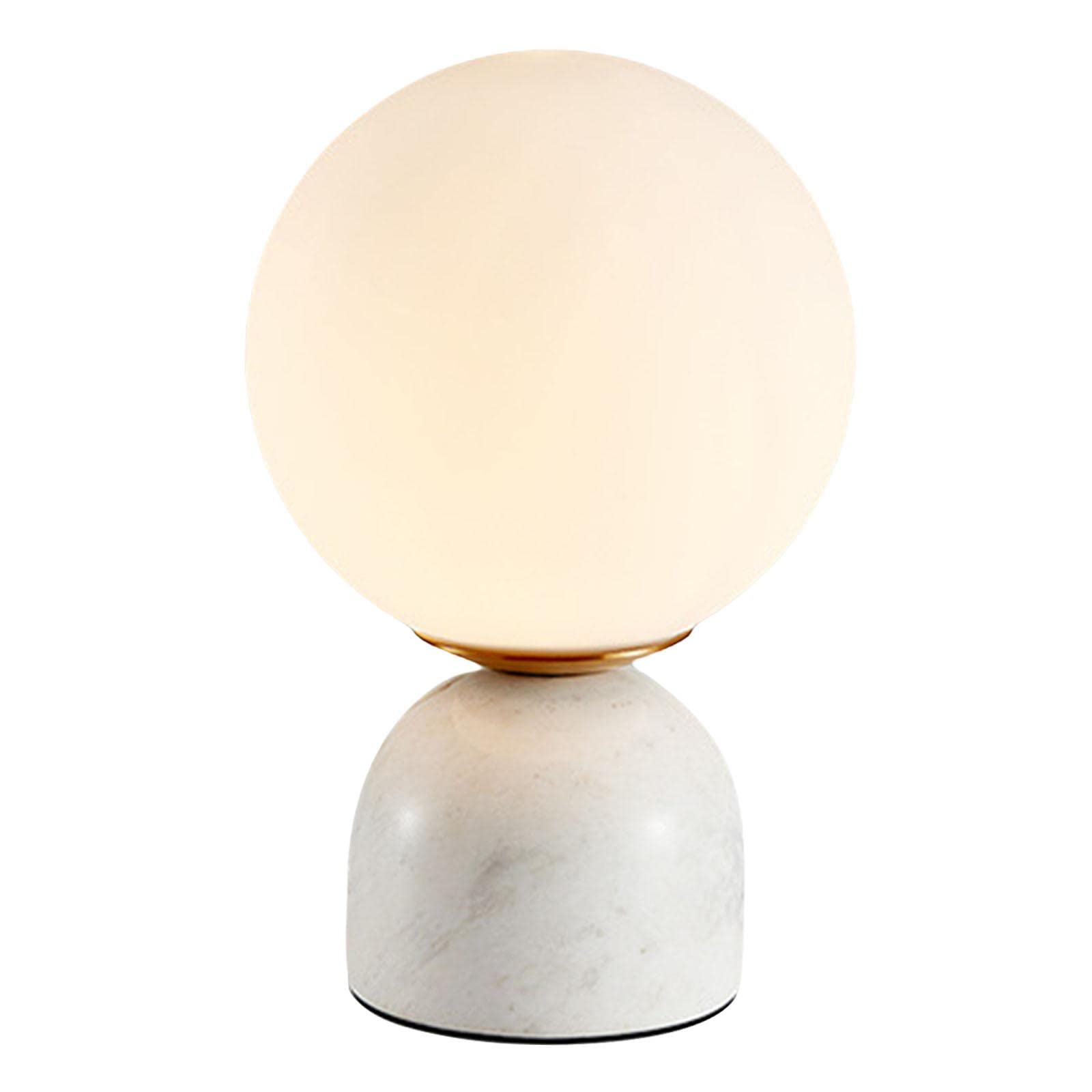 Baoblaze White Marble LED Table Lamp - Modern Nightstand & Bedside Night Light for Living Room, Bedroom, Office Decor | Perfect for Reading, Relaxing & Ambient Lighting