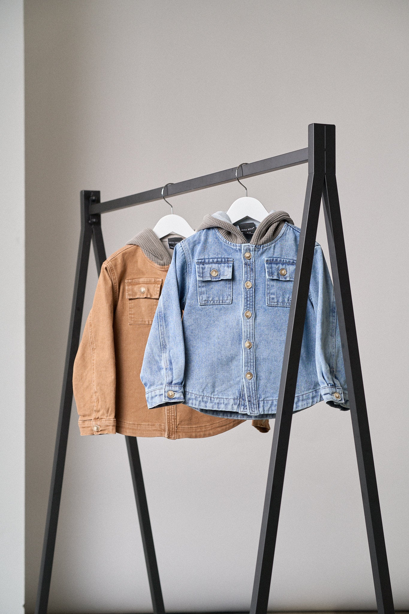 Stylish Light Wash Hooded Denim Shacket Jacket for Men & Women | Casual Outerwear for Fall & Spring | Perfect for Streetwear, Layering, and Everyday Fashion