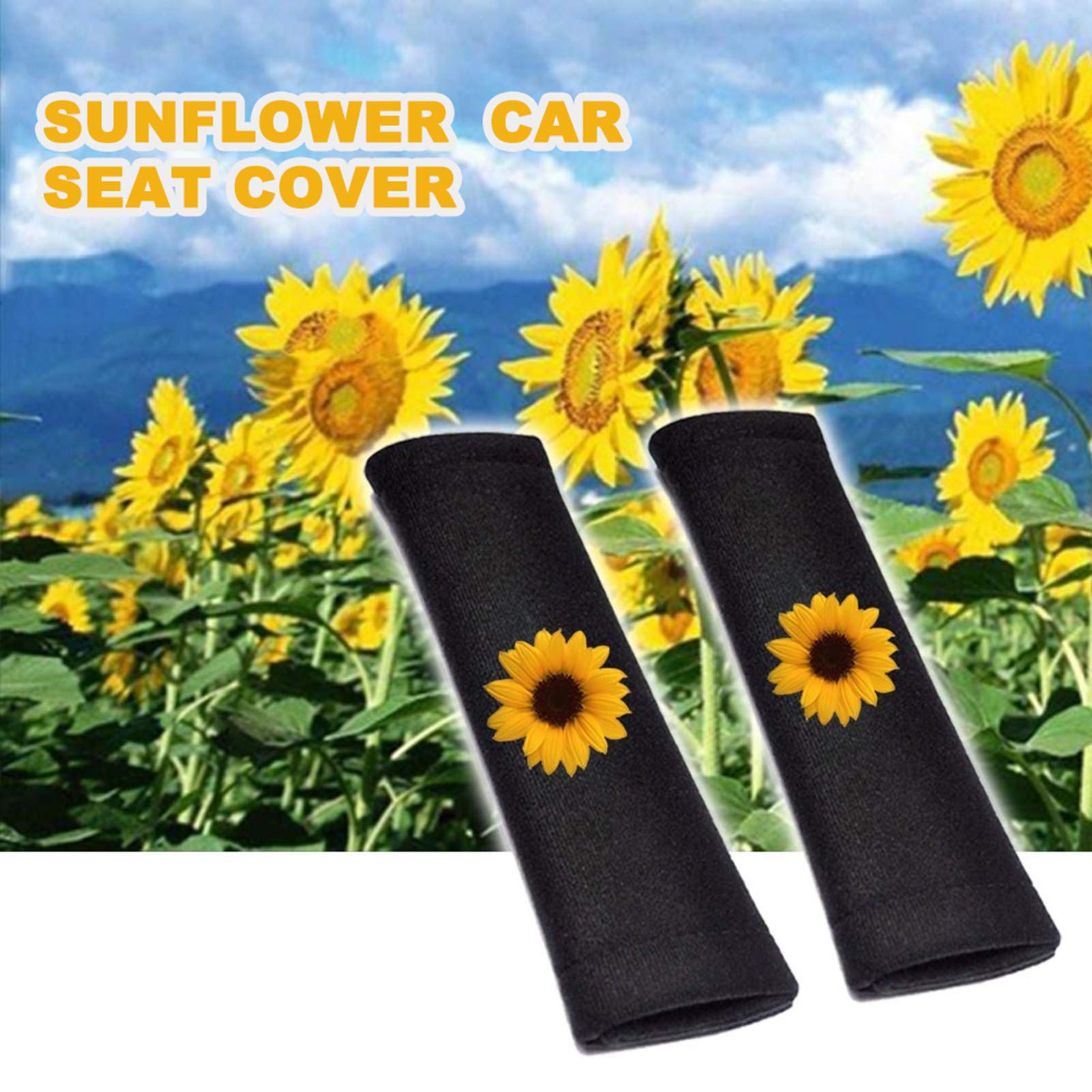 12PCS Sunflower Car Seat Covers Set with Steering Wheel Cover - Waterproof & Universal Fit for Cars, SUVs, Trucks - Vibrant Sunflower Pattern Car Accessories for Year-Round Comfort and Protection - Perfect for Road Trips, Daily Commutes, and Family Travel
