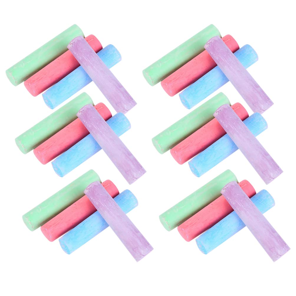 20Pcs Colored Dustless Chalk Set - Non-Toxic, Vibrant Dust-Free Chalk Markers for Blackboard, Whiteboard, Chalkboard & Sidewalk Drawing (Assorted Colors) - Perfect for Classrooms, Restaurants, Kids' Art & Outdoor Play