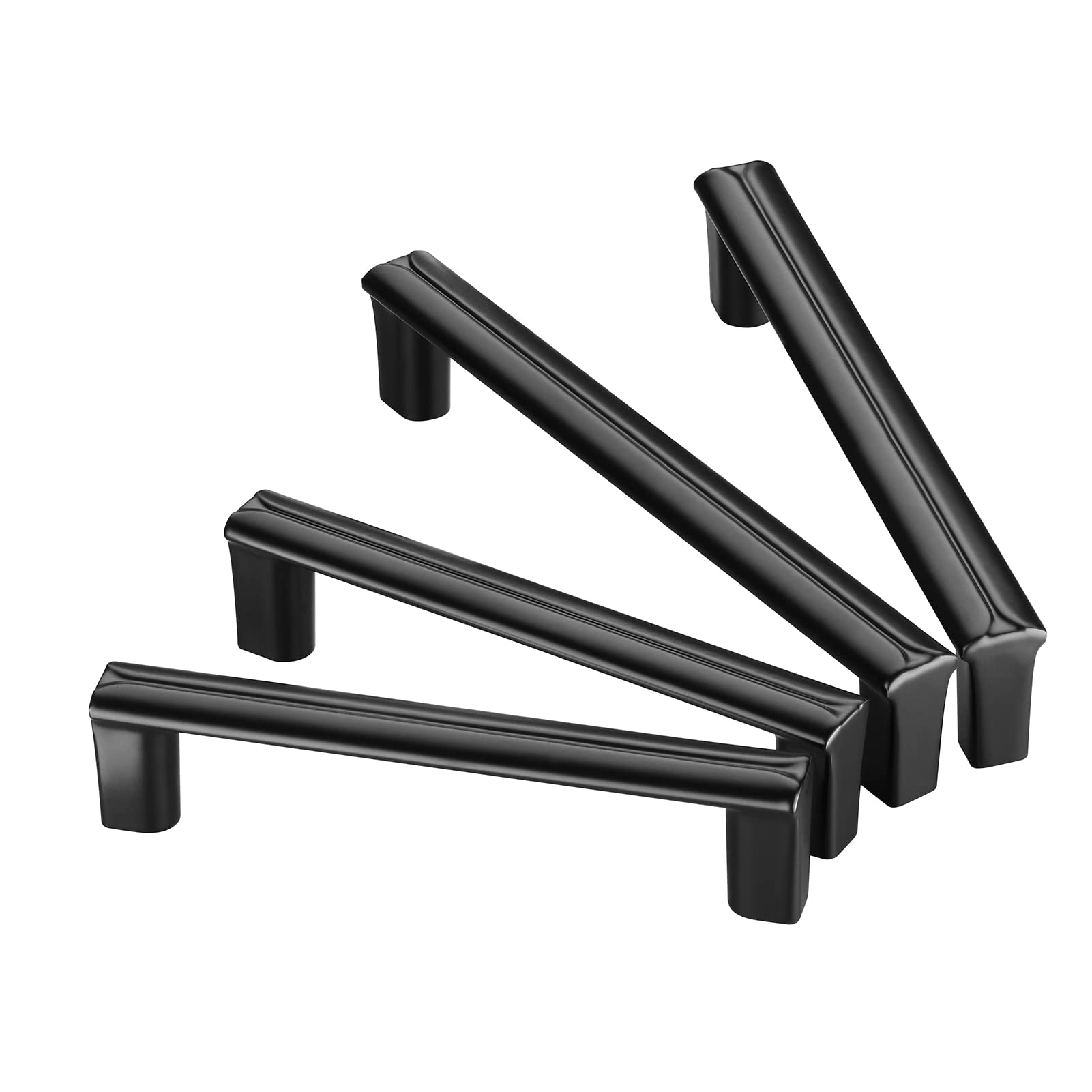 10 Pack Matte Black Cabinet Handles - 5-3/4 Inch Length (5 Inch Hole Spacing) Heavy Duty Kitchen Cabinet Pulls & Drawer Handles - Perfect for Modern Home, Office & RV Cabinets