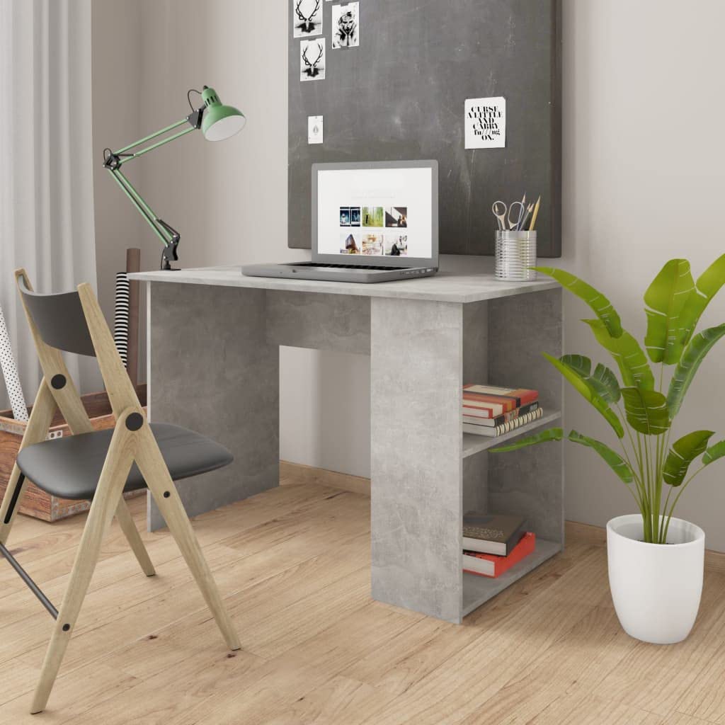 Modern Computer Desk with 2 Shelves - 43.3