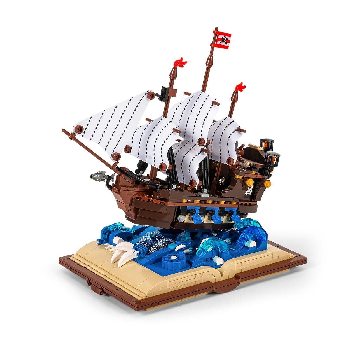 GOTIMON Imperial Battleship Ship Grimoire Book Building Blocks Toy Set - 925 PCS Magic Book Model Kit for Adults & Teens | Unique Collectible Display for Home Decor & Fantasy Lovers