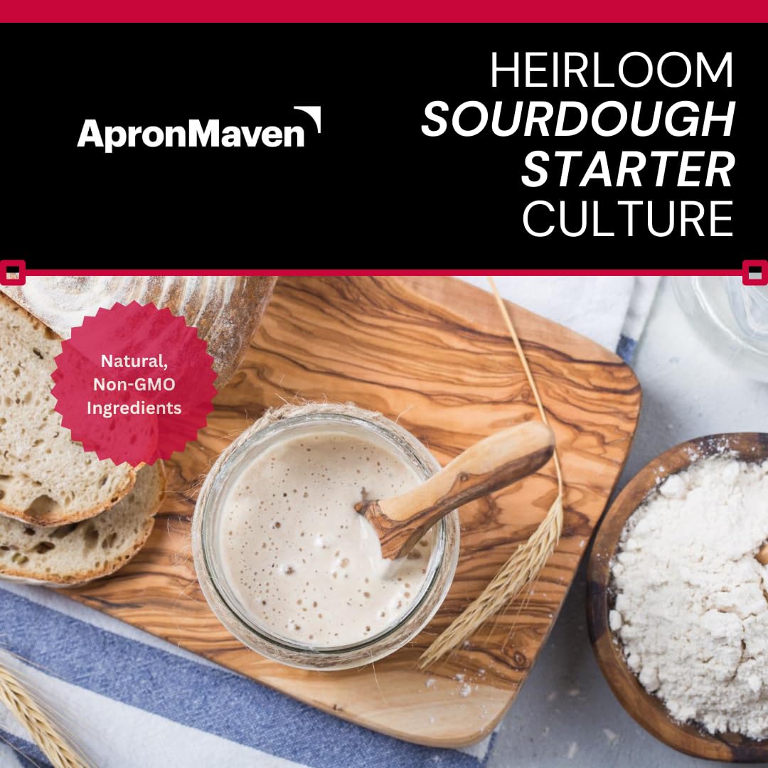Premium Live Sourdough Starter Culture - Authentic German Bavarian Style - Fresh Liquid Sourdough in Glass Jar with Easy Feeding Instructions - Perfect for Homemade Artisan Bread, Pizza Dough & Pastry Baking at Home