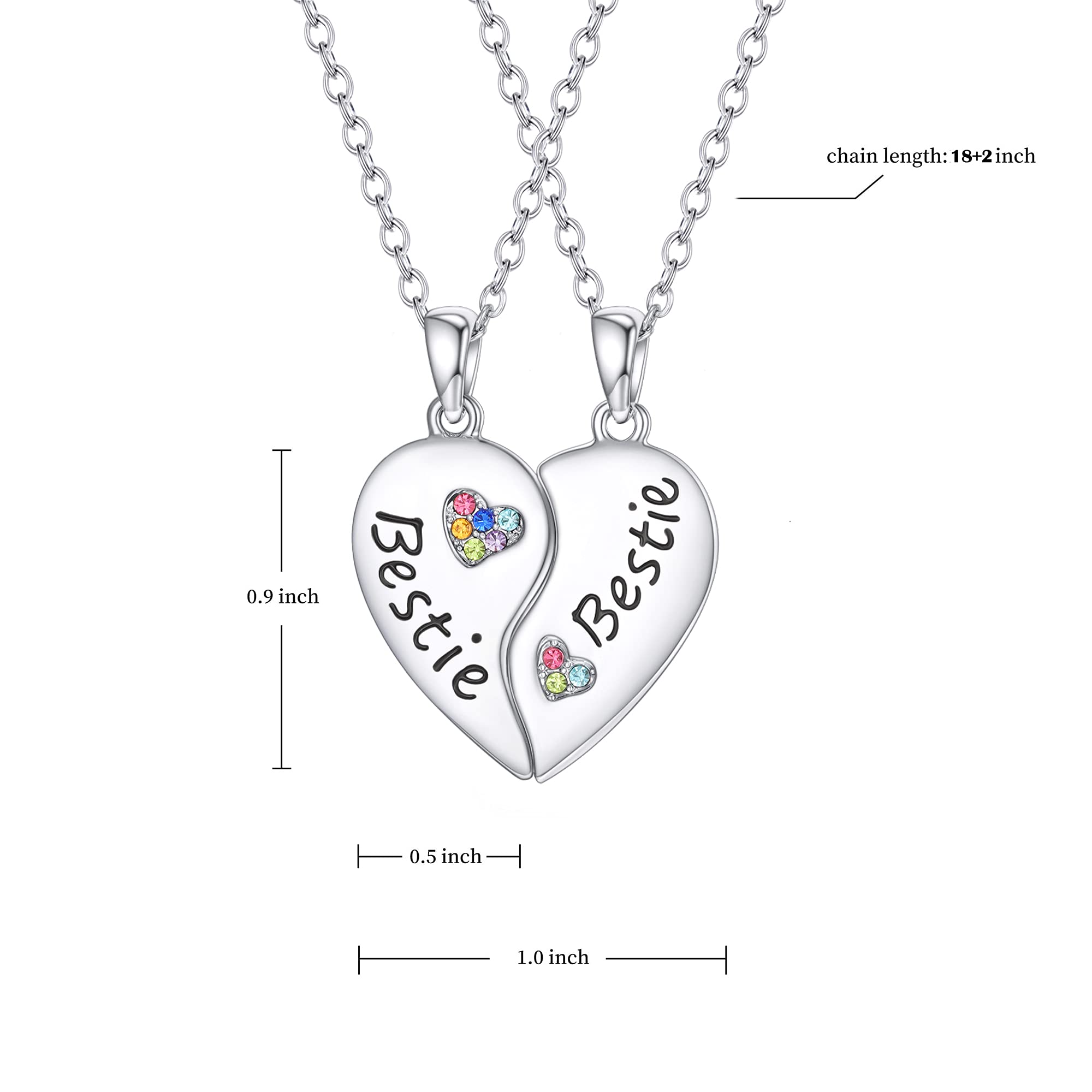KINGSIN Best Friend Necklaces for Sisters - Matching BFF Jewelry Set for Women & Girls - Perfect Birthday Gift for Besties - Ideal for Anniversaries, Valentine's Day & Friendship Celebrations