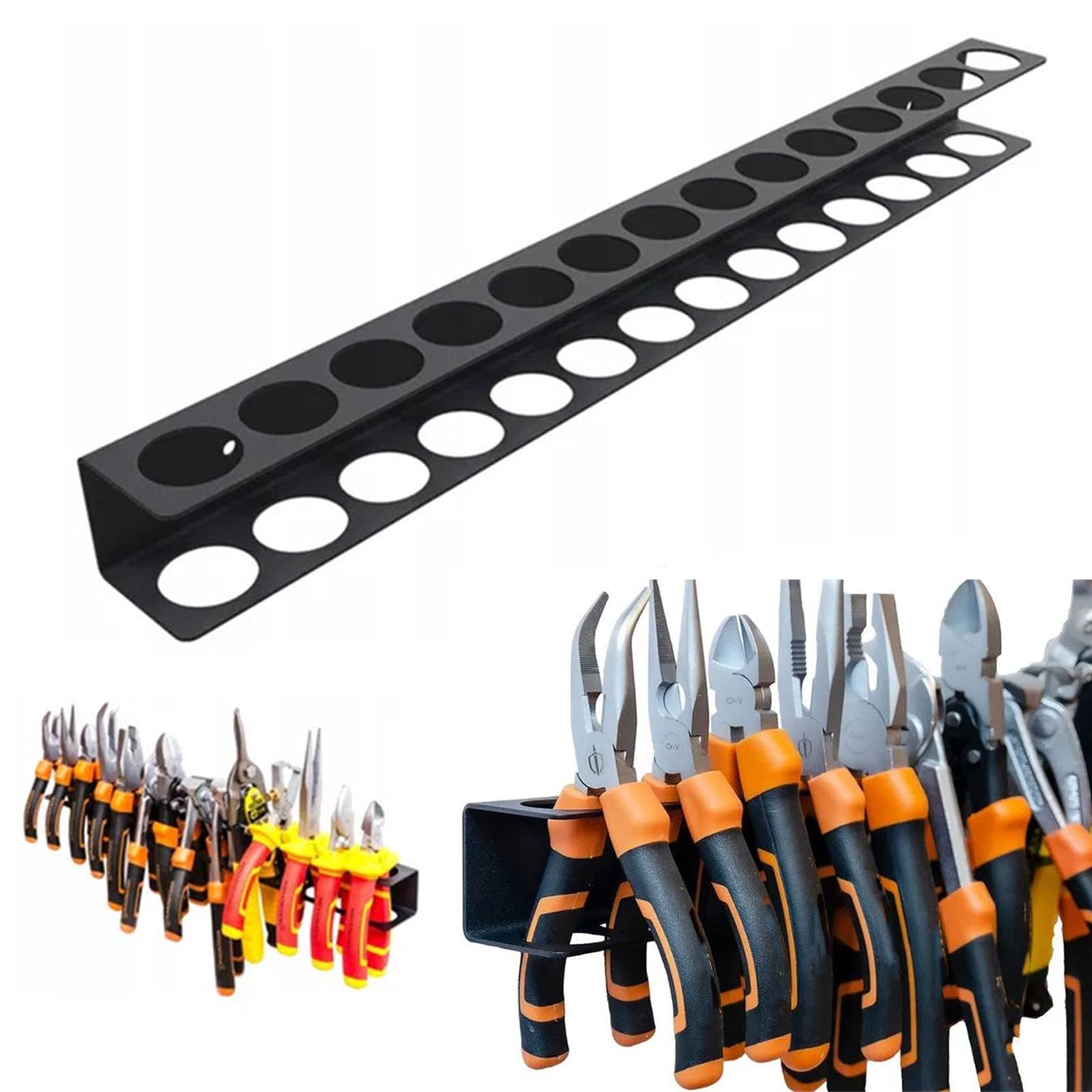 Wall Mounted Tool Organizer Rack for Screwdrivers, Pliers & Hammers - Heavy Duty Workshop Tool Storage with Wall Mount - Perfect for Garage, Workshop & DIY Projects