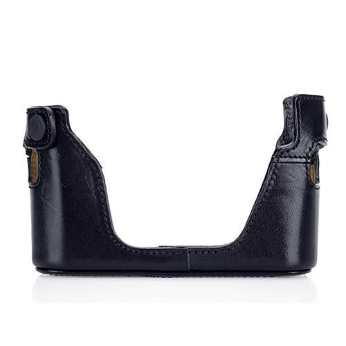 Artisan & Artist LMB MPM Genuine Leather Half Camera Case (Black) - Perfect for DSLR & Mirrorless Cameras, Travel & Photography Protection