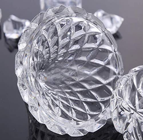1Pcs 60ML (2OZ) Clear Crystal Glass Candy Dish - Small Decorative Candy Bowl with Lid, Crystal Candy Jar Storage Container for Home, Kitchen, Office - Perfect for Parties, Desserts, Snacks & Table Decor