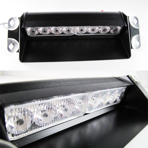 8 LED Amber Emergency Strobe Light Bar for Car, Boat, Truck Dashboard & Visor - Waterproof Vehicle Safety Warning Lights for Roadside Emergencies, Off-Road Adventures & Night Driving