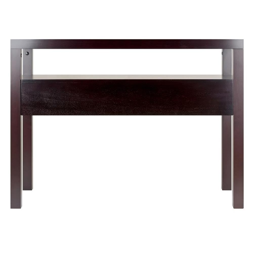 Pemberly Row Solid Wood Espresso Console Table - Transitional Style Entryway Furniture for Hallway, Living Room & Foyer Decor