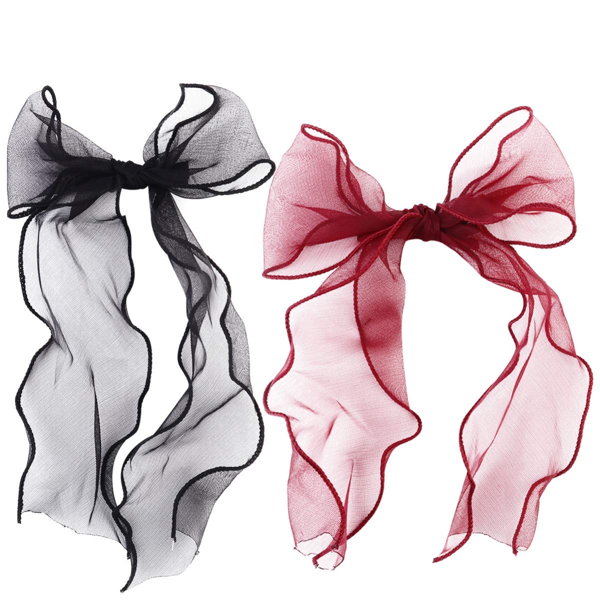 EXCEART 2PCS Large Soft Bow Hair Clips for Women - French Barrette Hair Accessories (Random Color) - Perfect for Weddings, Parties, and Everyday Styling