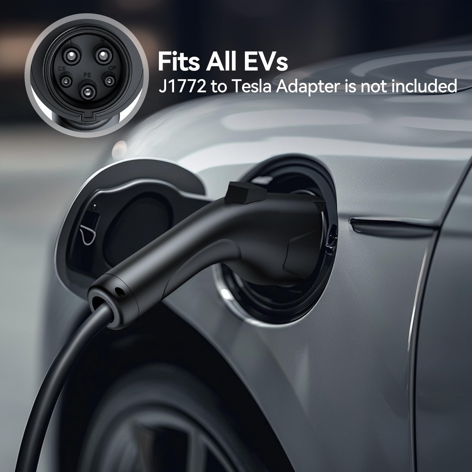 TECKNET Level 1 & 2 EV Charger - 16A Electric Vehicle Charging Station with 25FT Cable, NEMA 6-20 Plug & 5-15 Adapter, J1772 Connector for All EV Models - Perfect for Home, Office & Road Trip Charging