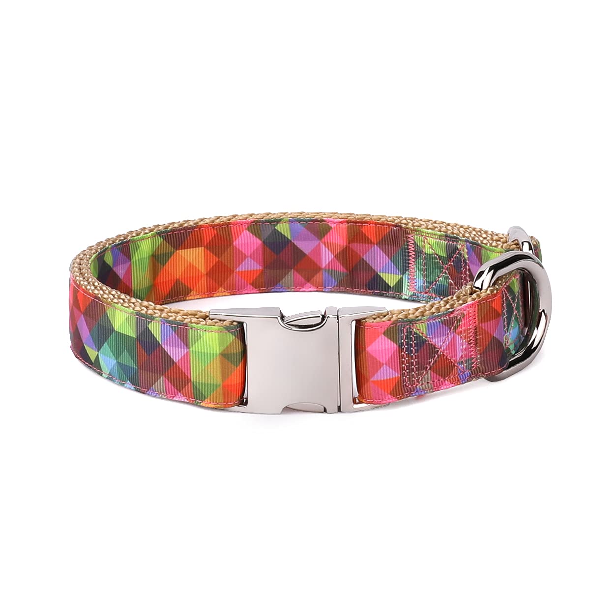 Stylish Kaleidoscope Diamond Pet Collar & Leash Set for Cats & Dogs - Adjustable Small, Medium, Large Sizes - Perfect for Walks, Training & Outdoor Adventures