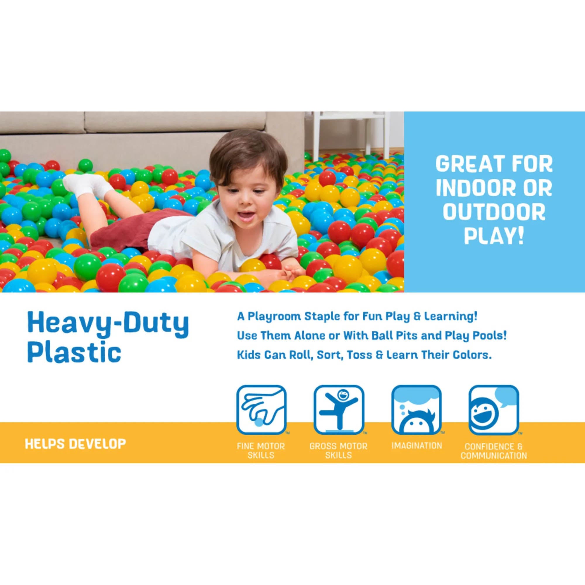 Bestway Splash & Play 100-Piece Colorful Play Balls Set for Kids - Perfect for Ball Pits, Swimming Pools, Backyard Fun & Indoor Playtime