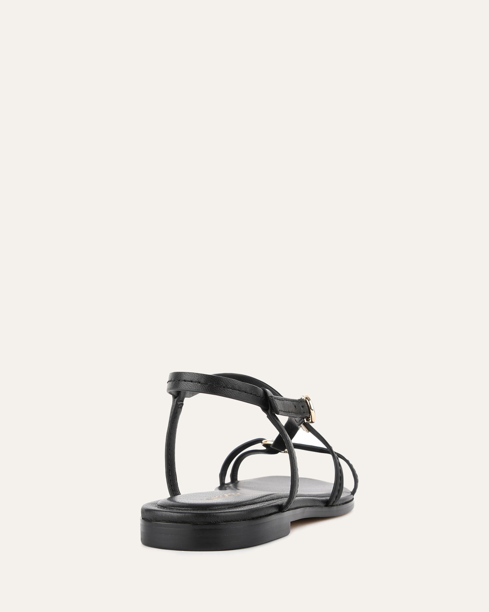 ADDI Women's Flat Sandals - Black Genuine Leather Comfortable Slip-On Casual Shoes for Summer, Beach, and Everyday Wear