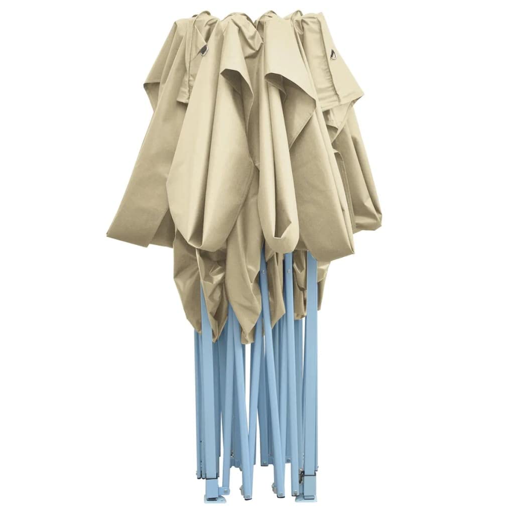 Foldable Pop-Up Canopy Tent for Outdoor Events & Parties - 100% Waterproof, UV Protective with 4 Ropes & 8 Ground Pins - Easy Assembly 9.8'x14.8' Cream White - Perfect for Backyard BBQs, Beach Outings & Farmers Markets