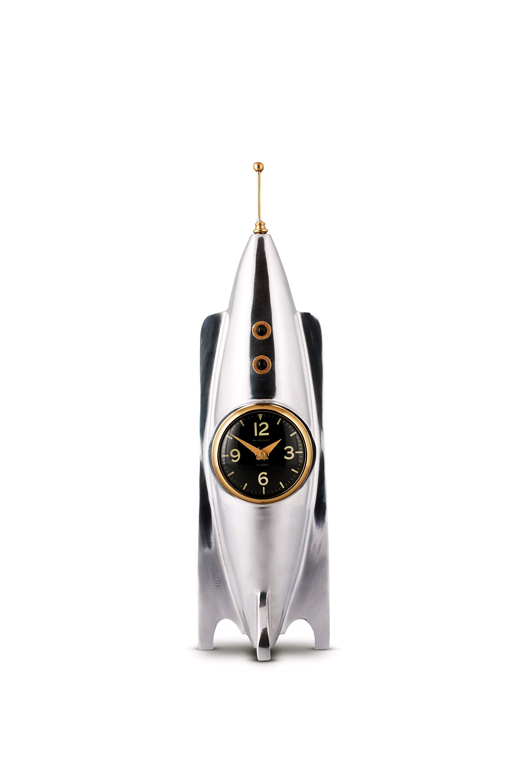 Pendulux Rocket Table Clock - Vintage Industrial Desk Clock for Office & Home Decor | Perfect for Living Room, Bedroom, or Workspace