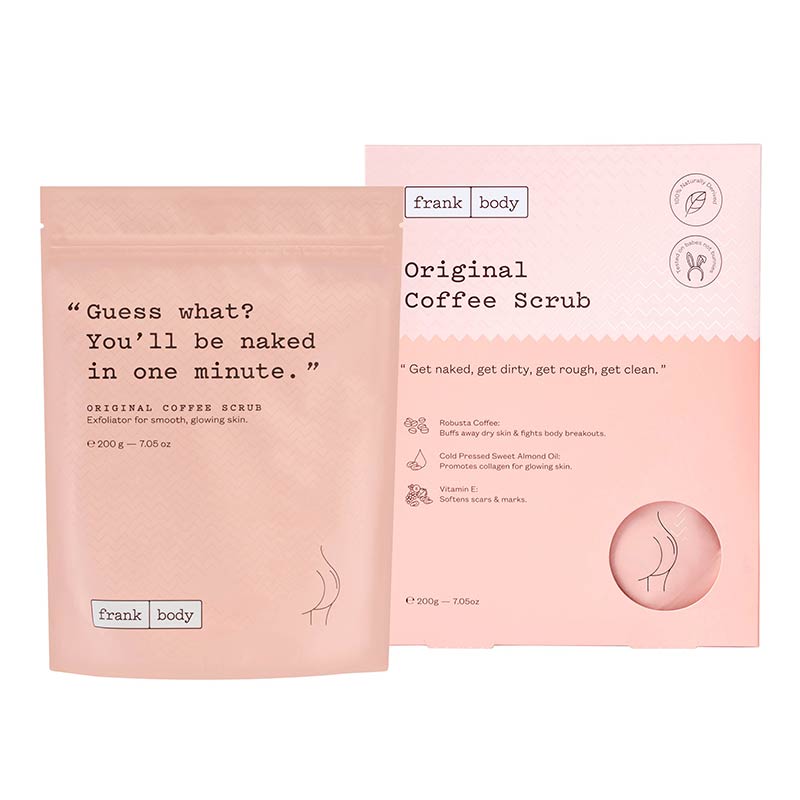 Frank Body Original Coffee Scrub - Exfoliating & Moisturizing Body Scrub with Coffee Grounds & Natural Oils - Perfect for Dry Skin, Cellulite Reduction & Spa Day at Home