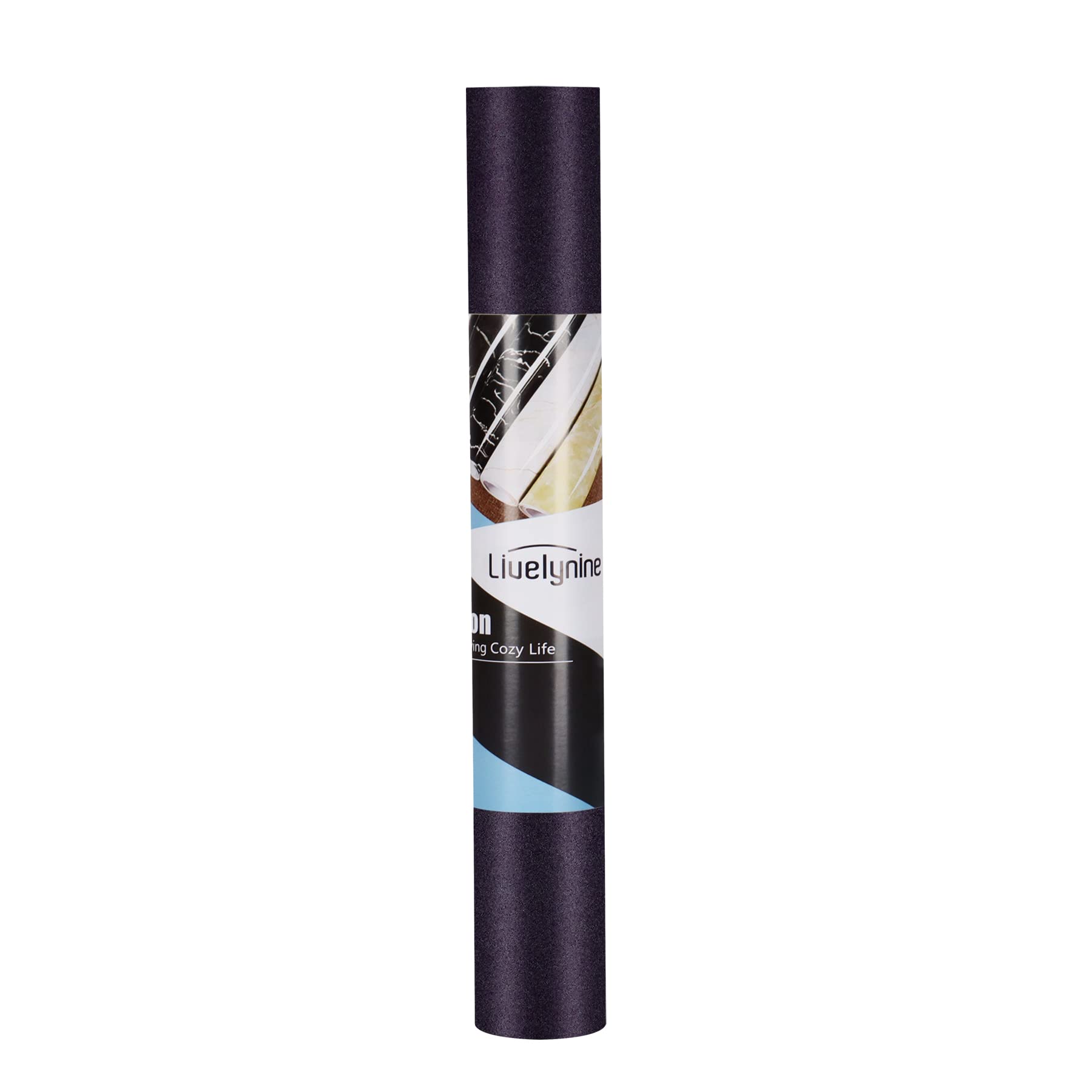 Livelynine Dark Purple Peel and Stick Wallpaper - Removable Contact Paper for Countertops, Desks, Cabinets & Walls - Moody Vinyl Wrap (15.8x78.8 Inch) - Perfect for Bedroom, Bathroom, Living Room & Dorm Shelves Decoration