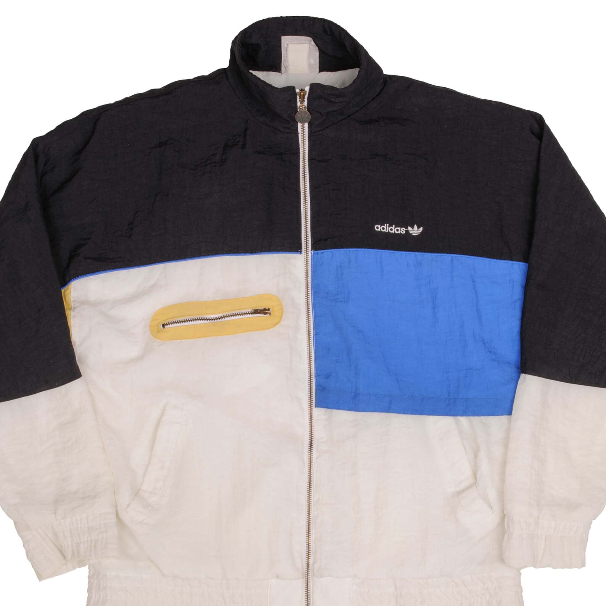 Vintage Adidas Nylon Windbreaker Jacket 1980s - Size Large - Retro Athletic Outerwear for Running, Hiking & Casual Wear