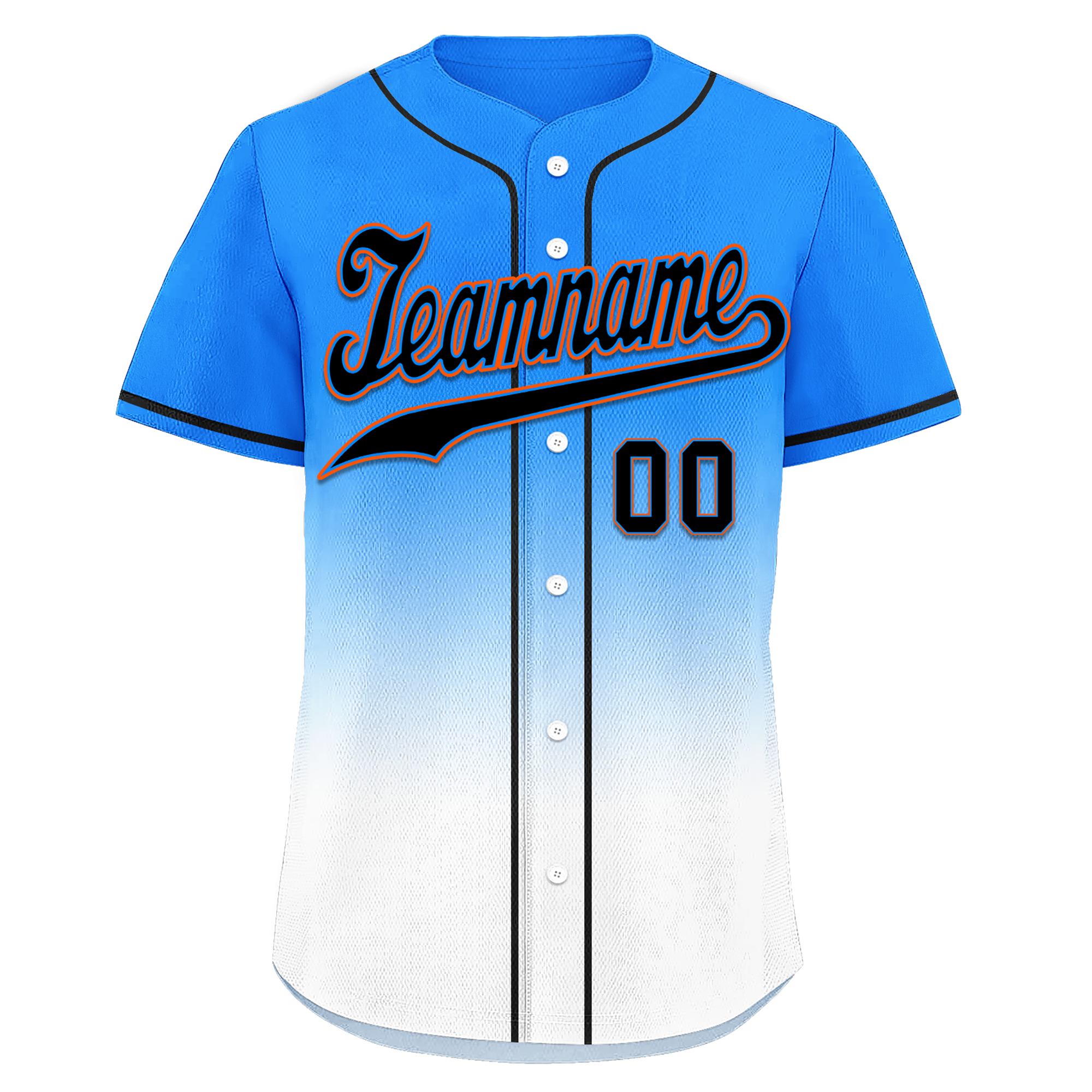 Custom Blue White Fade Personalized Baseball Jersey - Authentic Fashion Sports Wear for Men & Women | Perfect for Baseball Games, Team Uniforms, and Fan Apparel