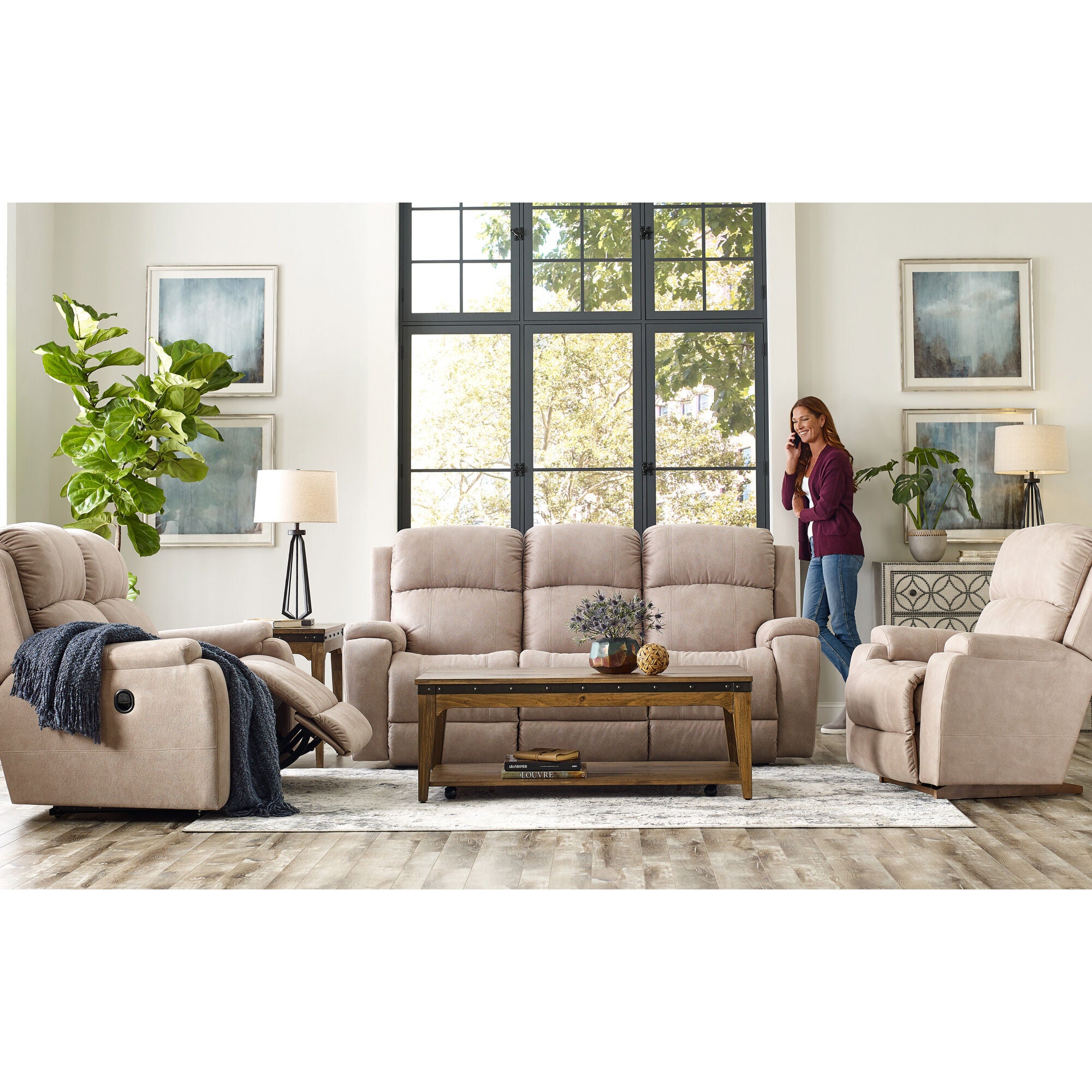Modern Dorian Reclining Sofa - Plush Comfort Leather Couch with Adjustable Backrest for Living Room, Home Theater & Family Relaxation