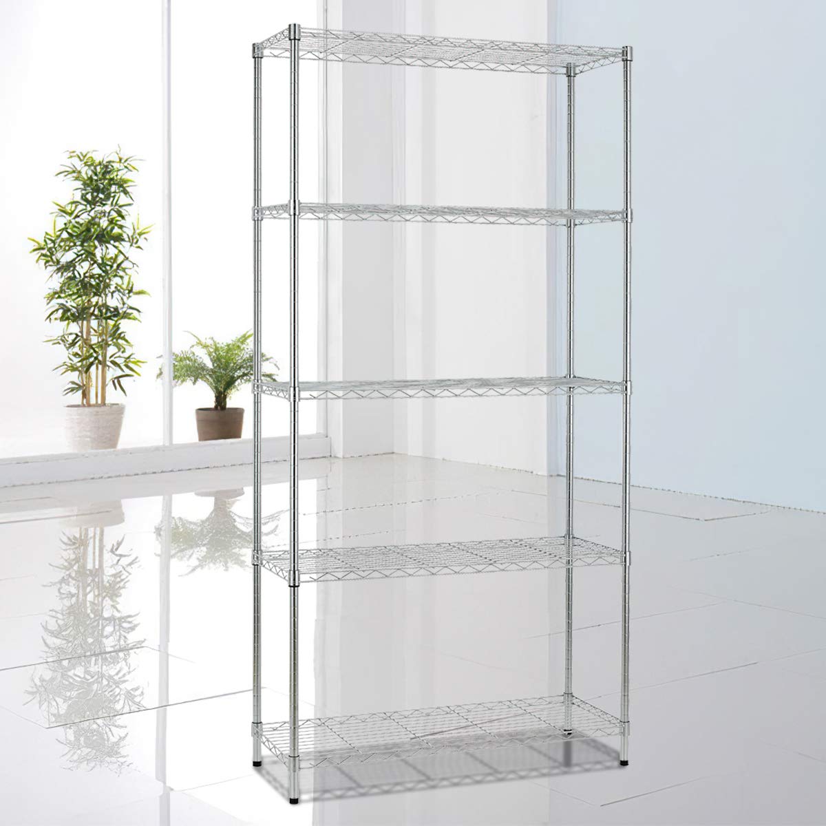 5-Tier Heavy Duty NSF Commercial Grade Steel Wire Shelving Unit - Adjustable Height Utility Storage Rack for Kitchen, Office, Garage Organization (36
