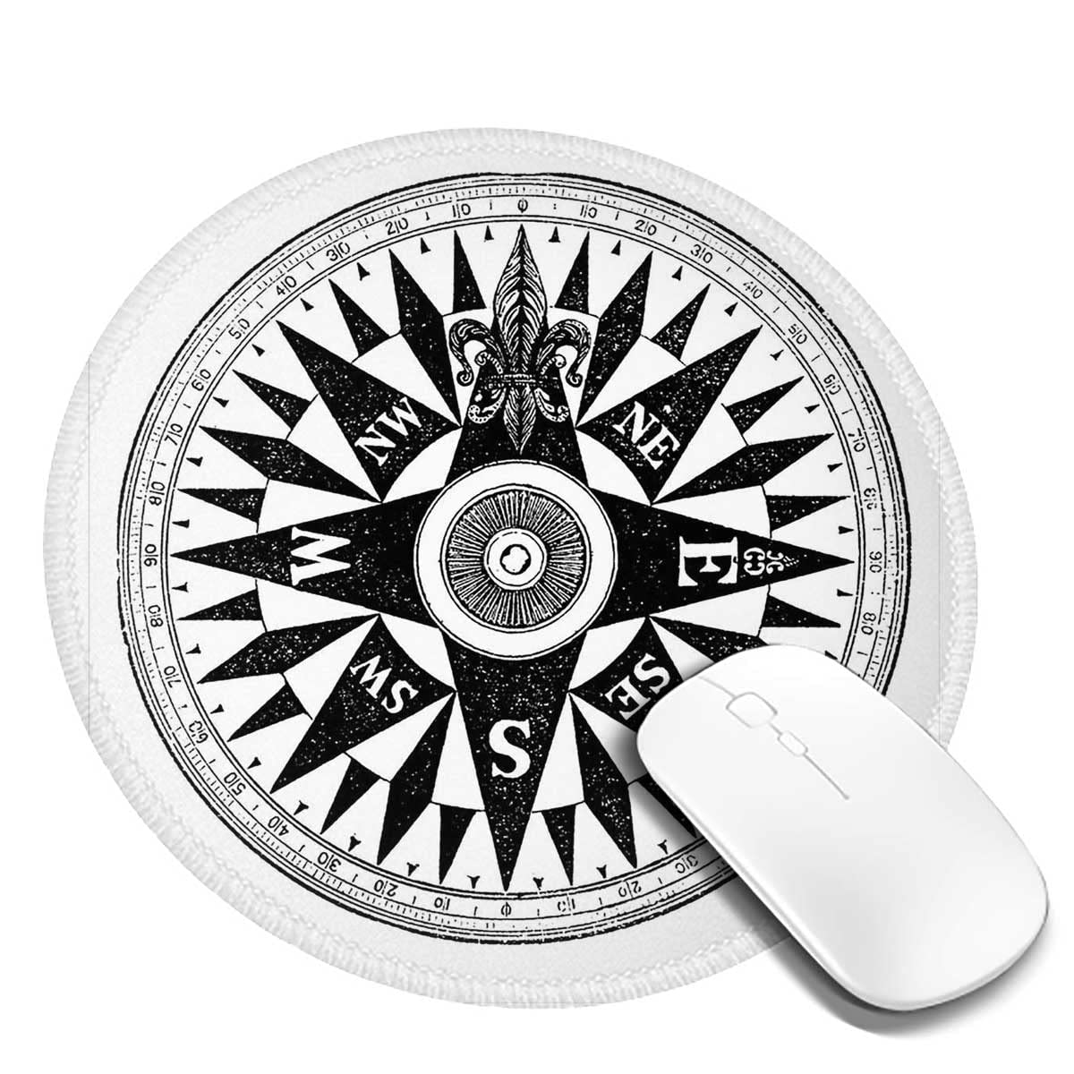 Waterproof Non-Slip Rubber Gaming Mouse Pad - Vintage British Navy Design Round Mouse Mat for PC, Laptop, Office & Home Use (7.9×7.9×0.12 inches) - Perfect for Work, Gaming & Daily Computing