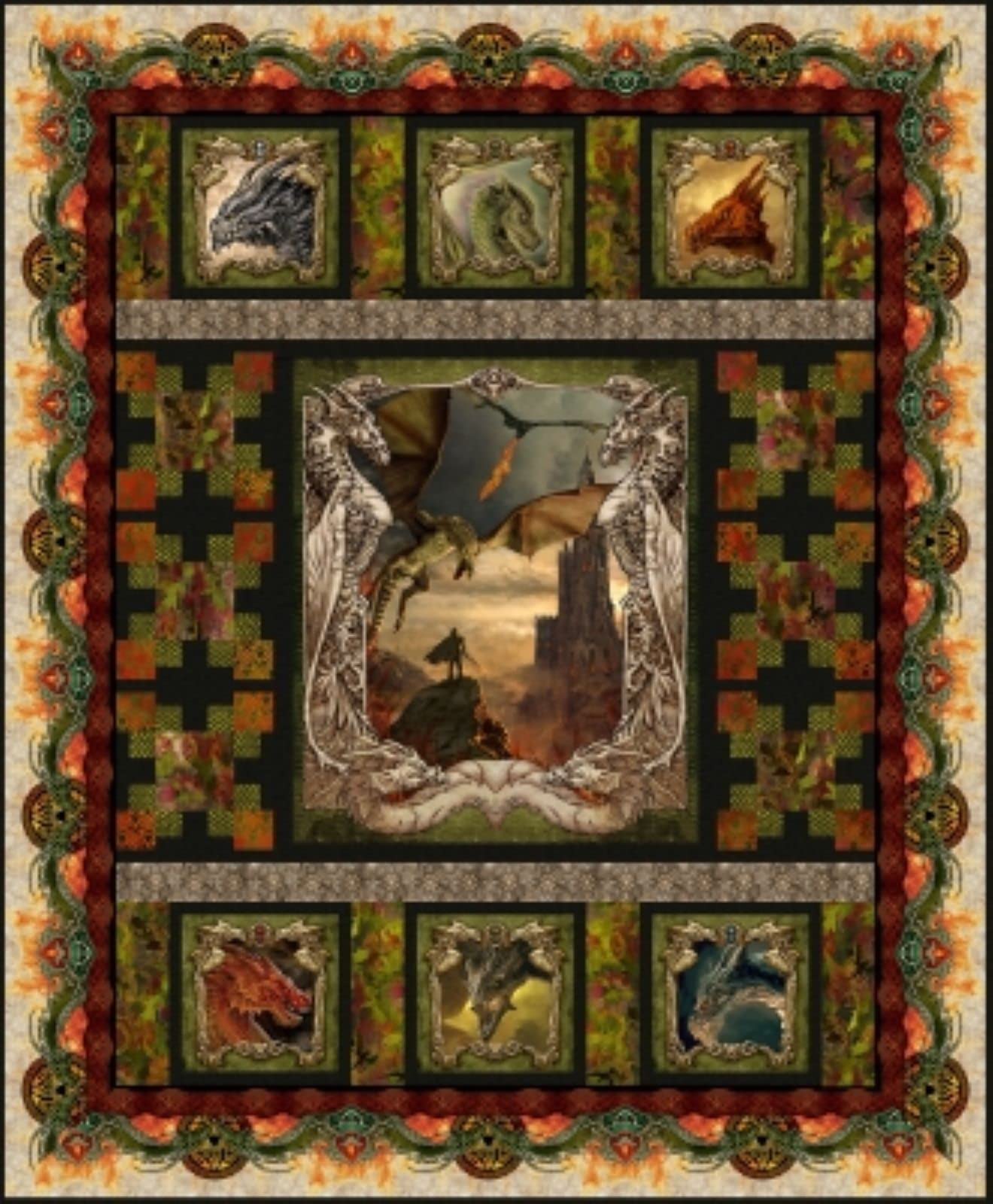 DRG1KIT The Ancient Quilt Kit - Premium Dragon-Themed Quilting Set for Beginners | Perfect for Home Decor, DIY Crafts & Gift Giving