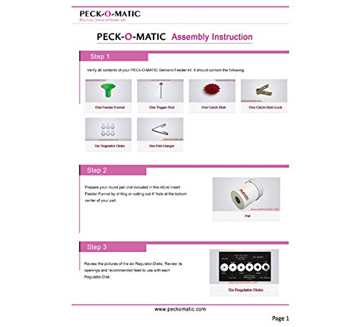 Peckomatic Automatic Bird Feeder Kit with Free Pail - Smart Outdoor Bird Feeding Solution for Garden, Yard & Backyard Wildlife Observation