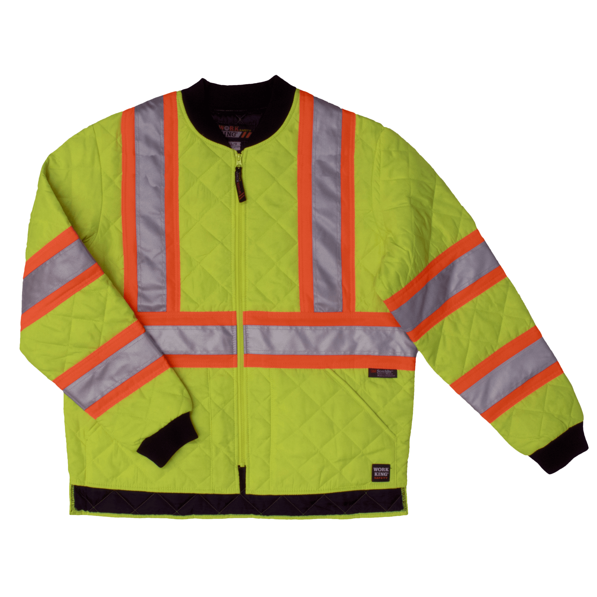 Tough Duck Hi-Vis Quilted Jacket S432 - High Visibility Workwear for Construction, Road Crew & Outdoor Safety