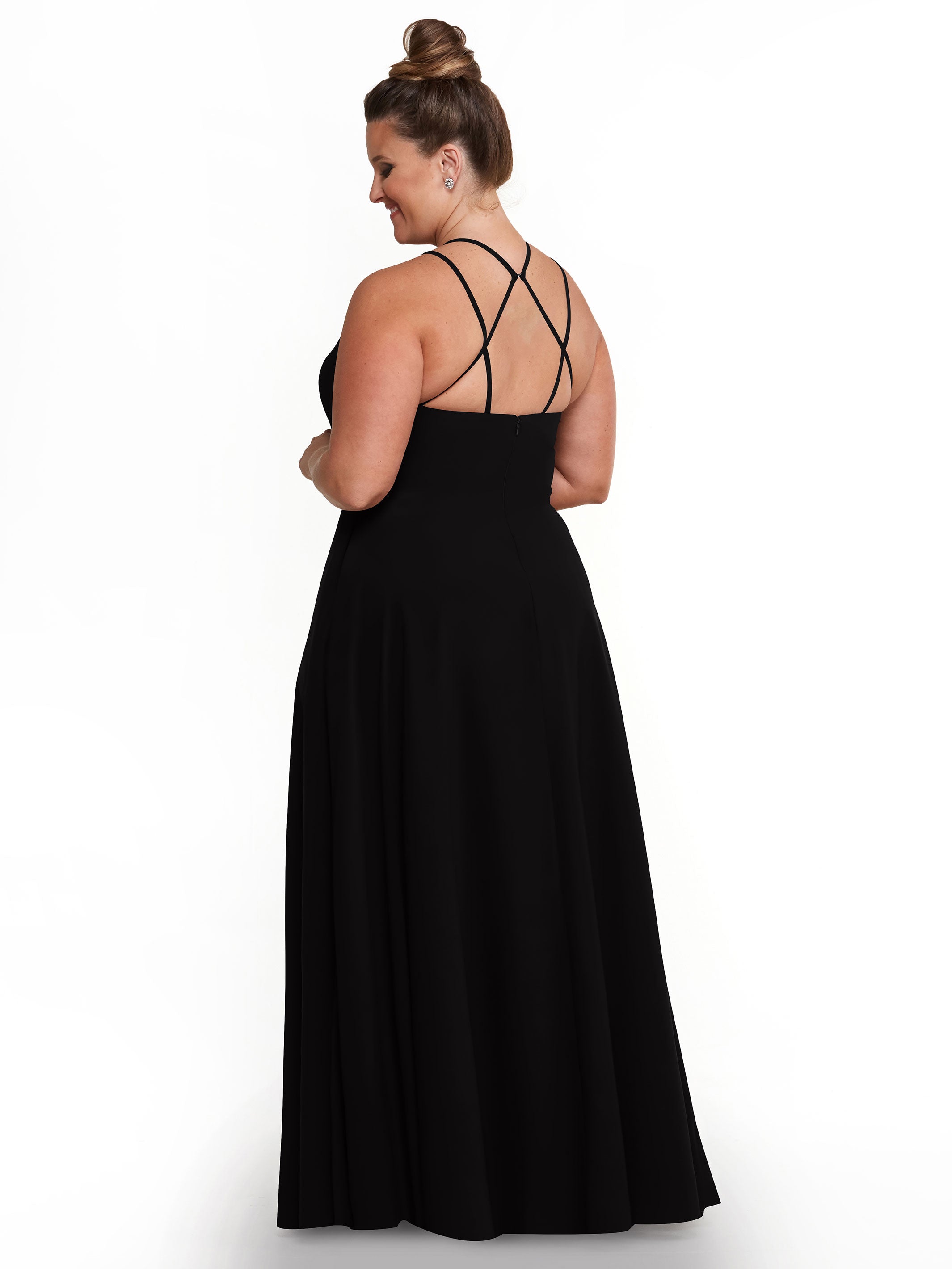 Elegant 83006 Stretch Chiffon A-Line Bridesmaid Dress with Halter Neckline - Perfect for Weddings, Formal Events & Special Occasions