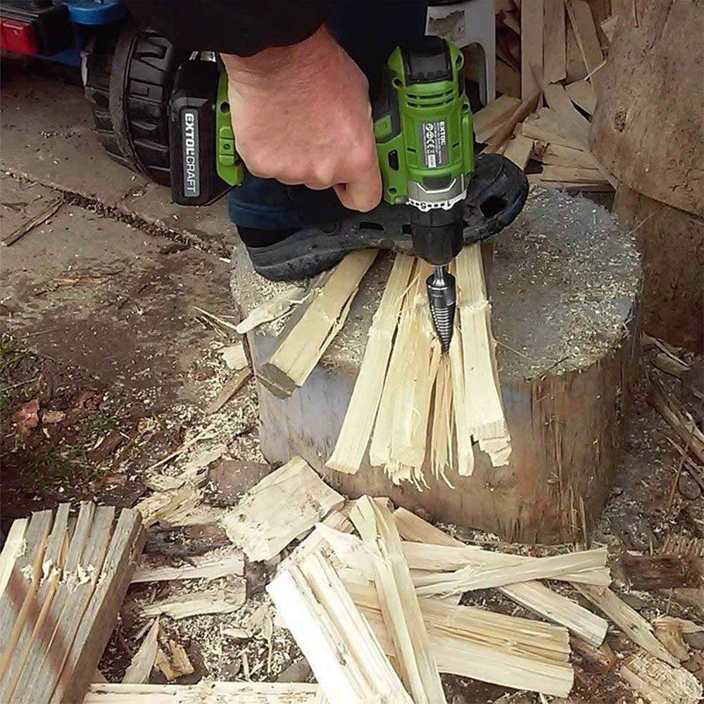 YateSafari 3-Piece Firewood Log Splitter Drill Bit Set - Heavy Duty Hex/Square/Round (32mm/1.26inch) for Electric Drills - Perfect for Camping, Fireplace & Outdoor Wood Splitting