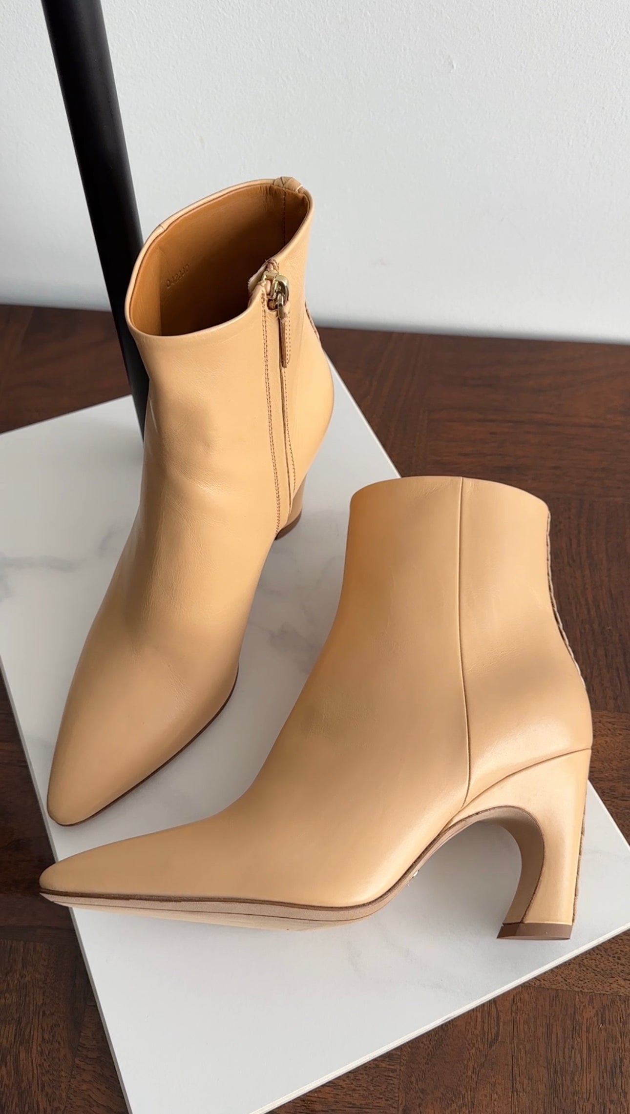 Chloe Oli Butterscotch Leather Heel Ankle Boots Women's Size 37 - Stylish Fall & Winter Fashion for Office, Party & Date Night