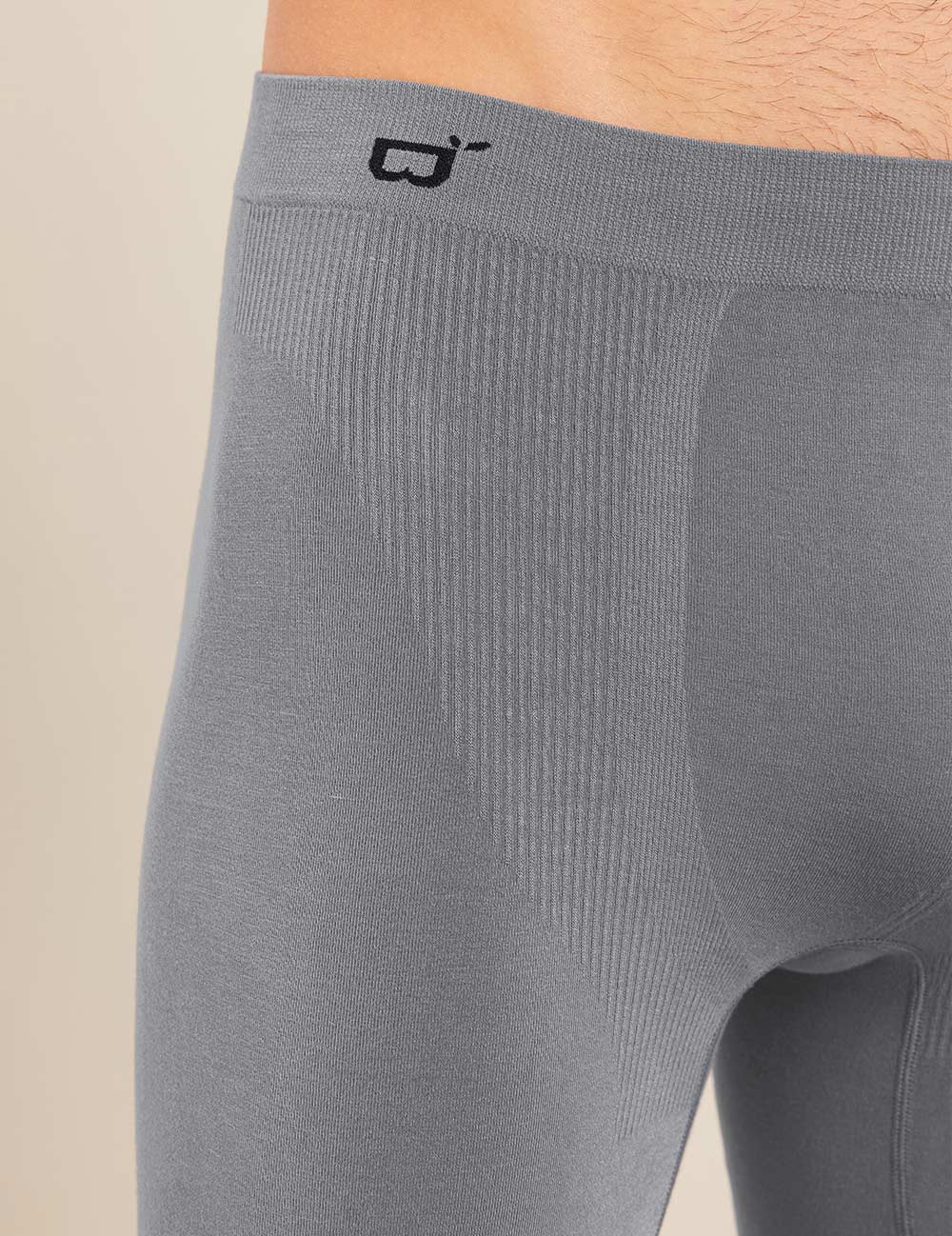 Seamless Men's Boxer Briefs - Mid Length Underwear for Comfort & Support - Charcoal Gray - Perfect for Workout, Travel & Everyday Wear