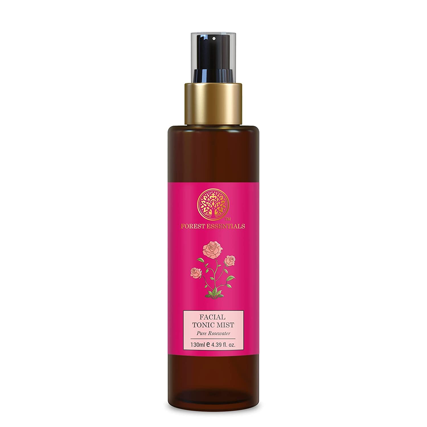 Forest Essentials Pure Rosewater Facial Tonic Mist 130ml | Hydrating & Refreshing Face Spray for Dry Skin | Perfect for Daily Skincare Routine & Makeup Setting