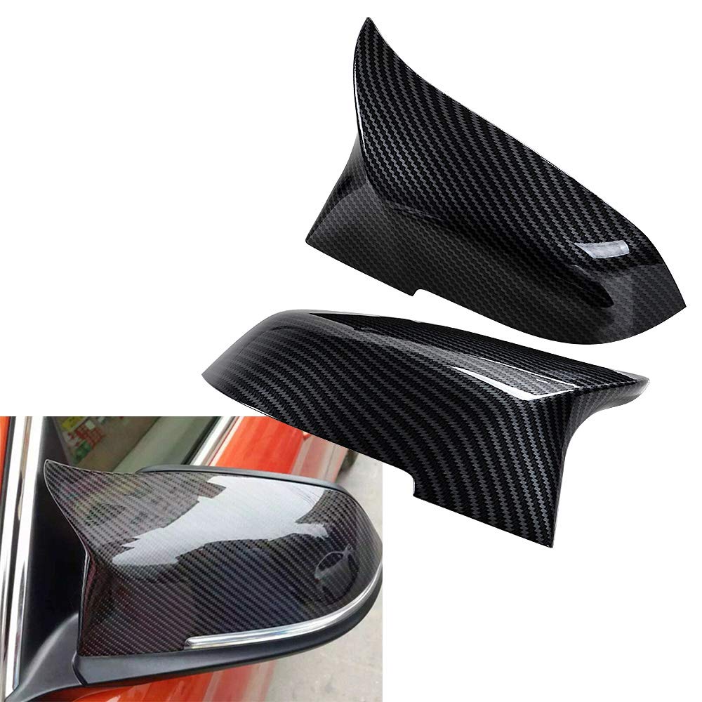 Carbon Fiber Left Right Door Wing Side Rear View Mirror Cover Cap for BMW 2014-2018 F01 F02 730 740 750 760 Models - Perfect Fit & Stylish Upgrade for Enhanced Vehicle Appearance