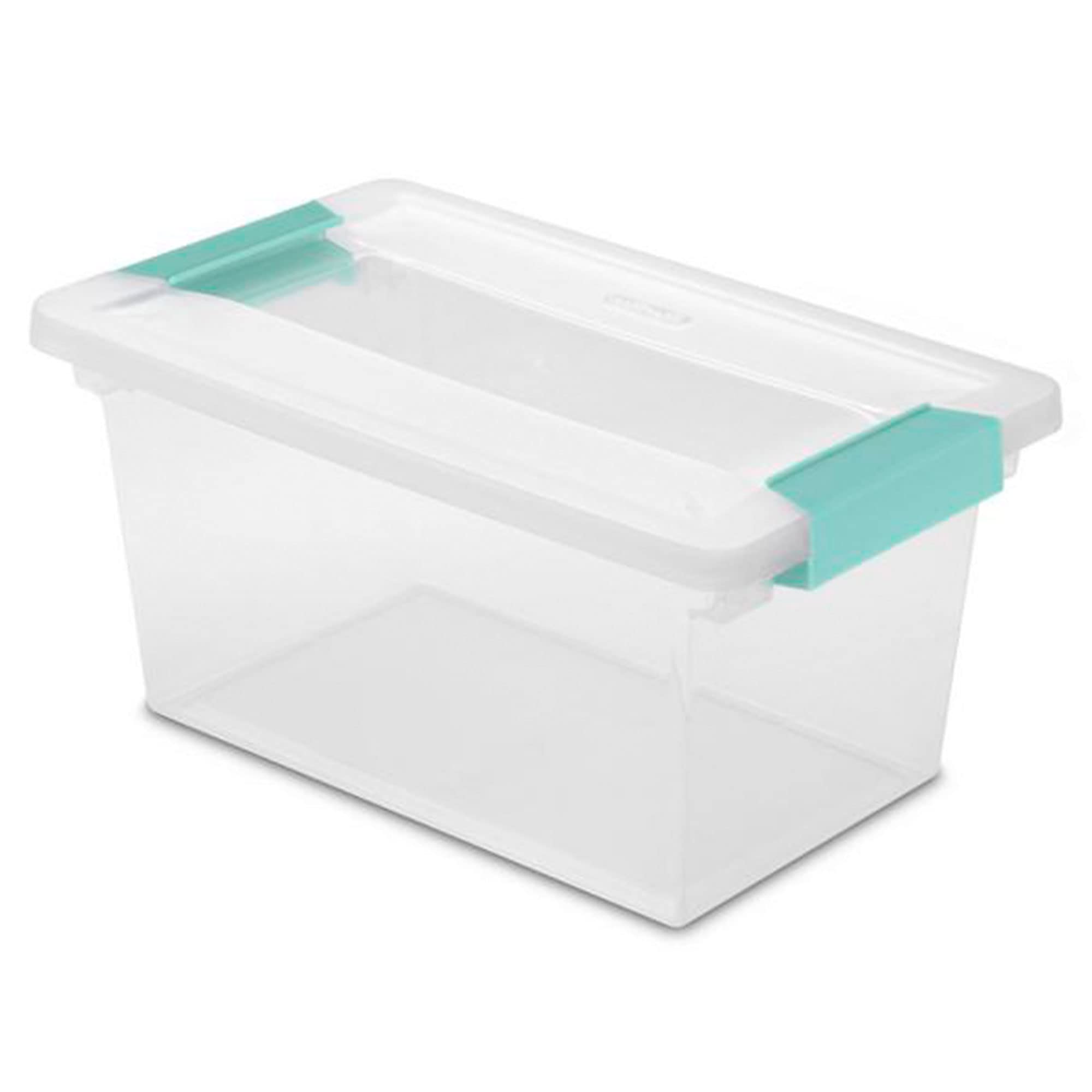 Sterilite Deep Clip Storage Box Container with Lid - Clear Plastic Organizer Bins (8 Pack) & Medium Clip Box Set (4 Pack) for Home, Office, Craft Room Organization - Perfect for Closet, Pantry, Toy & Craft Supply Storage