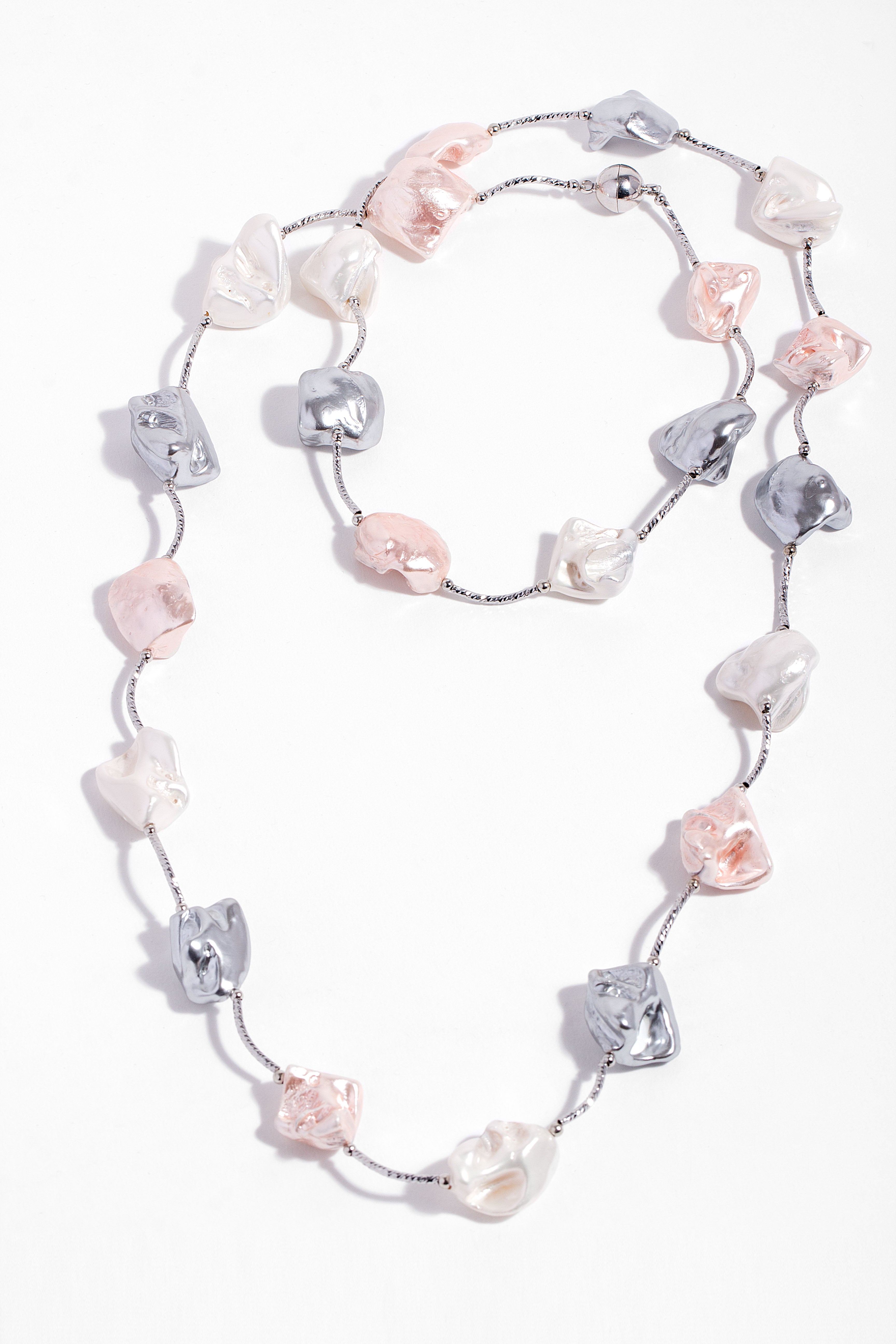 Elegant Baroque Pearl Multi-Strand Long Necklace for Women - Perfect for Weddings, Parties & Formal Events