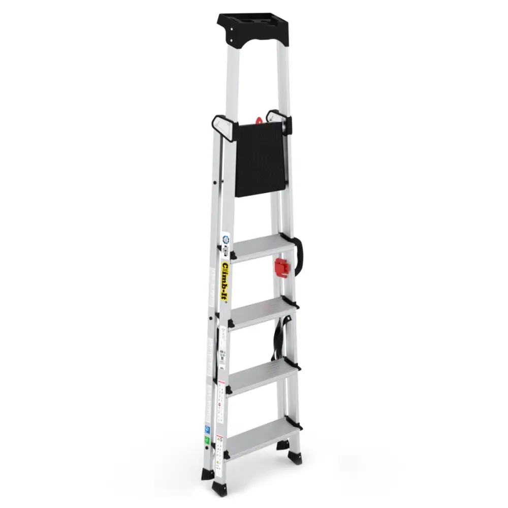Climb It Professional Stepladder with Carry Handle - Lightweight Aluminum Ladder for Home & Office Use - Perfect for Painting, Shelving & DIY Projects