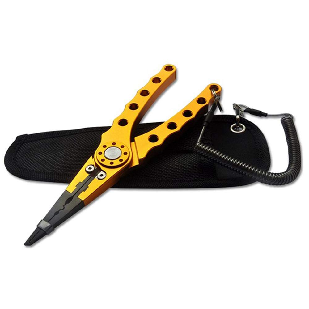 Premium Aluminum Fishing Pliers with Alloy Scissors & Hook Remover - Durable Fishing Tools for Line Knots & Tackle - Ideal for Saltwater, Freshwater & Boat Fishing Gear