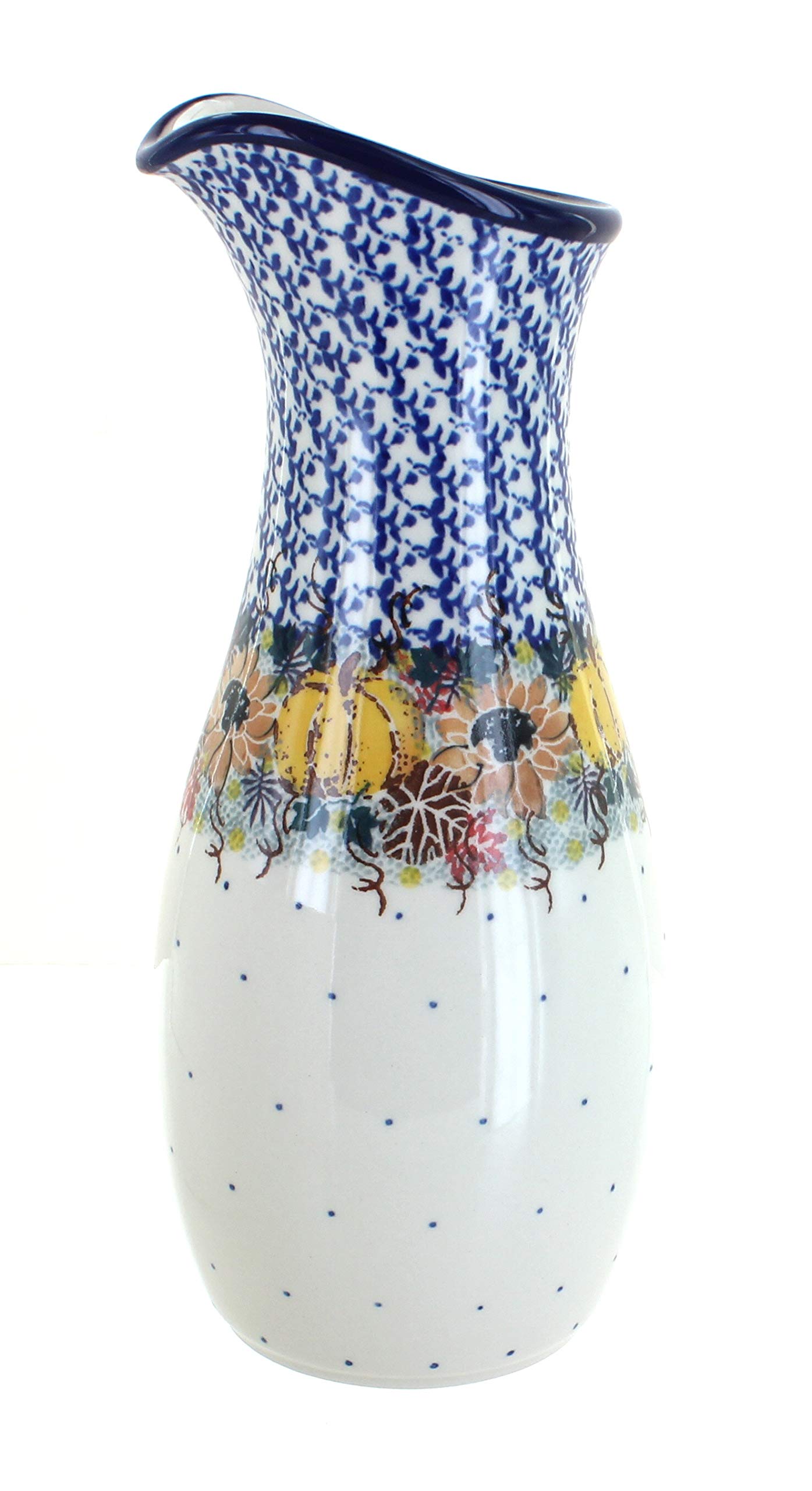 Blue Rose Polish Pottery Harvest Bounty Water Carafe - Handmade Ceramic Pitcher for Home Decor, Kitchen & Dining | Perfect for Iced Tea, Lemonade & Entertaining Guests