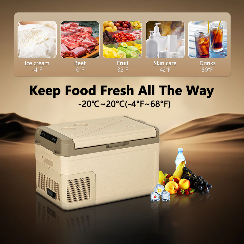 Alpicool GE30 12V Portable Car Refrigerator Freezer - 30 Quart Compact Fridge for Road Trips, Camping & Tailgating