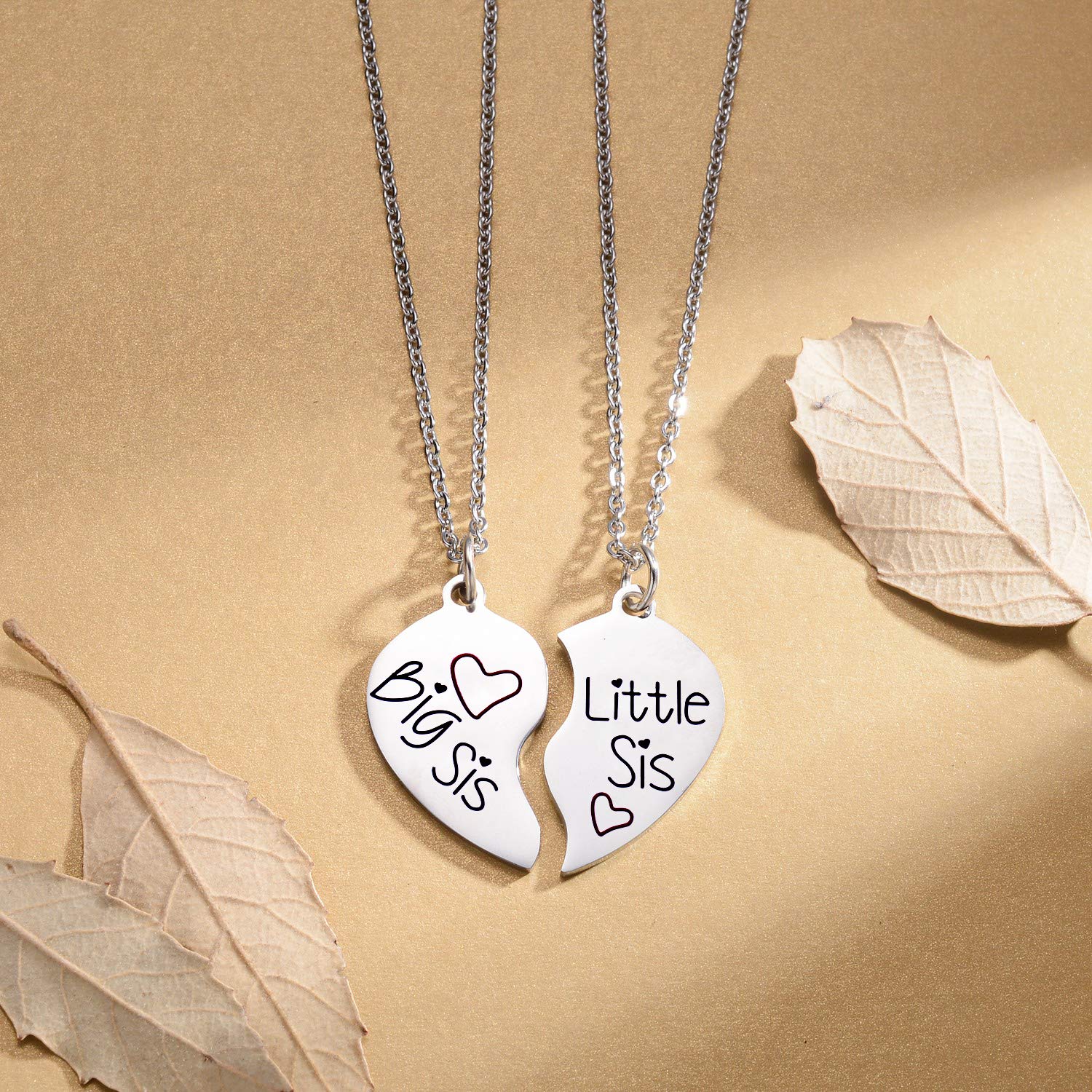 Best Sister Keychain Set - Friendship Necklace for Big Sister & Little Sister - Cute Birthday Jewelry Gift for Women & Girls - Perfect for Christmas, Anniversaries & Matching Sister Gifts
