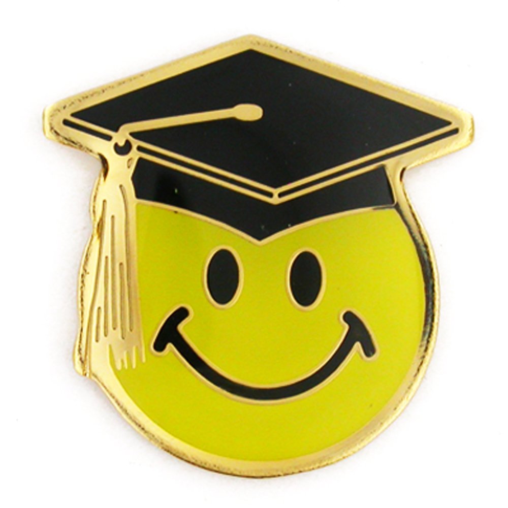 PinMart Graduation Smiley Face Lapel Pin - Perfect for Graduation Ceremonies, School Events & Academic Celebrations