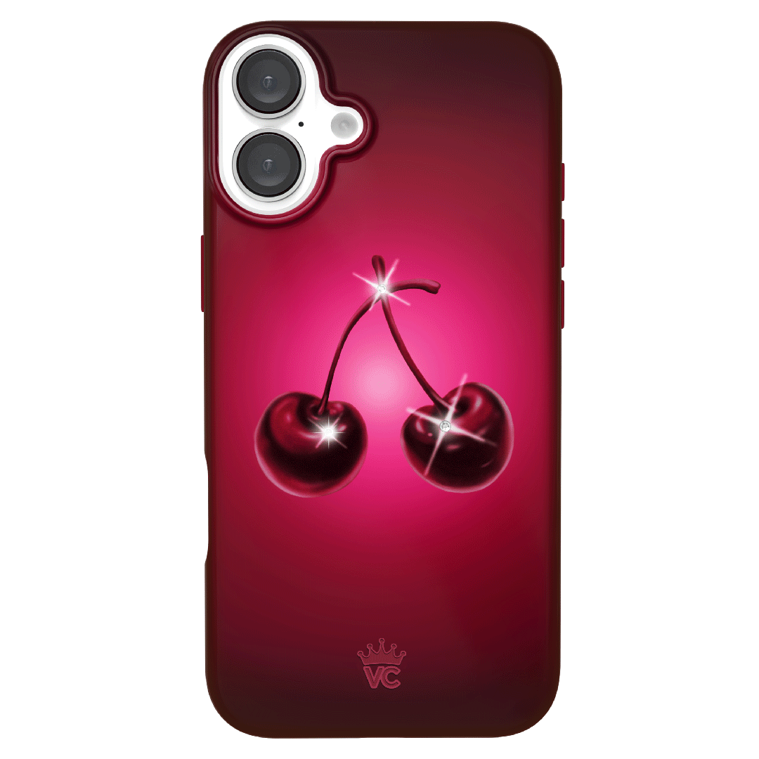 Black Cherry Crystal iPhone Case - Elegant & Durable Phone Cover for iPhone Models - Perfect for Everyday Use, Travel & Gifting