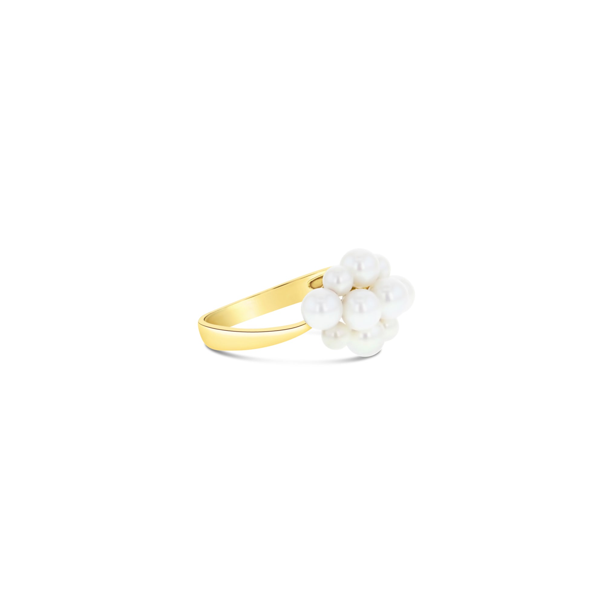 14k Yellow Gold Freshwater Pearl Cluster Ring for Women – Elegant Jewelry Gift for Brides, Anniversaries & Special Occasions