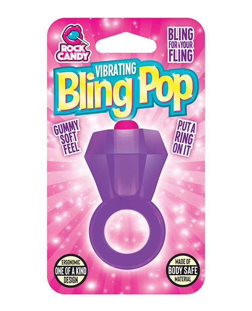 Bling Pop Vibrating Cock Ring - Purple Pleasure Ring for Enhanced Sensation | Perfect for Couples & Solo Play | Waterproof & Rechargeable Adult Toy