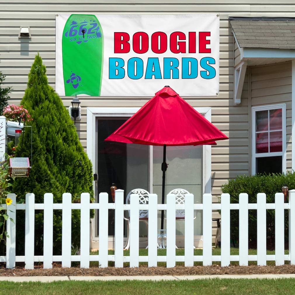 Vinyl Banner - 48x96 Inches with 8 Grommets | Weatherproof Outdoor Advertising Sign for Boogie Boards, Yard Signs & Industrial Use | Multiple Sizes Available | Perfect for Events, Trade Shows & Business Promotion